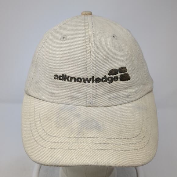 Adknowledge Slideback Baseball Cap Beige OS Adjustable Embroidered Velocity - Picture 2 of 9